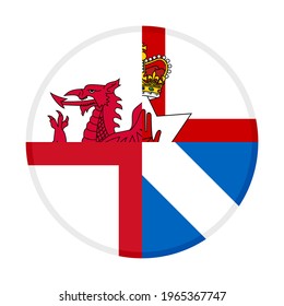 button icon with england, wales, northern ireland and scotland flags