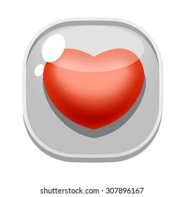 Button Icon for game red heart