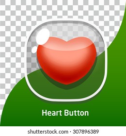 Button Icon for game red heart Vector