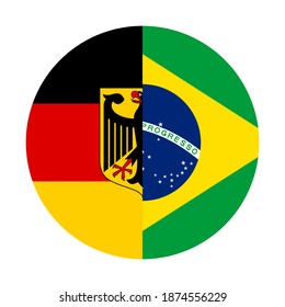 Button-Symbol mit Flaggen in Deutschland und Brasilien