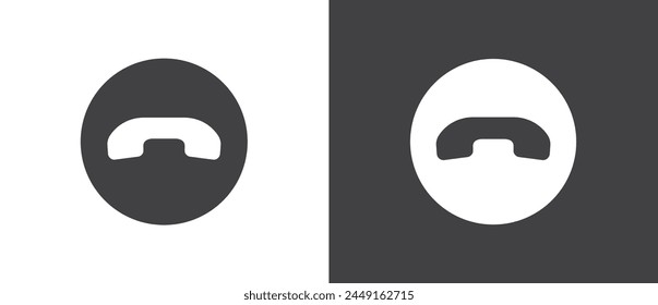 Button icon to hang up on a video call, Video conference, set of buttons template for mobile phone online app, ui. online apps, internet talk, vector illustration in black and white background.