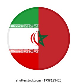 icono de botón con marcas de irán y romocco aisladas en fondo blanco

