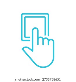 Icono de Botón. Aislado sobre fondo blanco. Icono azul