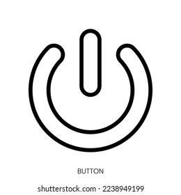 button icon. Line Art Style Design Isolated On White Background