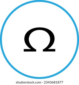 Button with icon - Omega.  Icon Vector Logo Template Illustration Design. Vector