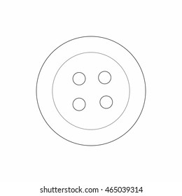 Button icon in outline style isolated on white background. Accessory for sewing symbol