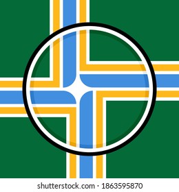 button icon with portland flag
