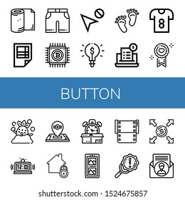 button icon set. Collection of Toilet paper, Spreadsheet, Shorts, Cpu, Cursor, Idea, Footprint, Notification, T shirt, Love, Shower, Alarm, Location, Home, Time, Gallery icons