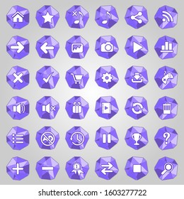 button icon set color purple style polygon.