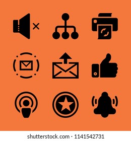 button icon set. With email, star and like  vector icons for graphic design and web