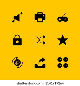 button icon set. gamepad, buttons and mute vector icon for graphic design and web