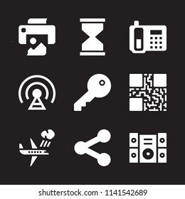 button icon set. With share, plane and signal  vector icons for graphic design and web