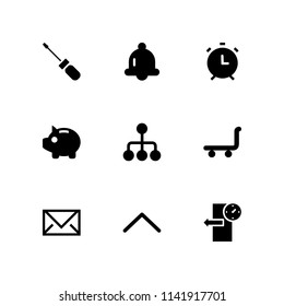 button icon set. trolley, piggy bank and up arrow vector icon for graphic design and web