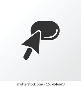 Symbol für Button. Qualitativ hochwertiges, isoliertes Cursorfraelement im trendigen Stil.