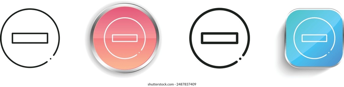 button icon. Thin Linear, Regular and Button Style Design Isolated On White Background