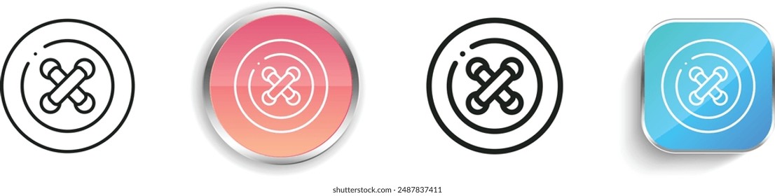 button icon. Thin Linear, Regular and Button Style Design Isolated On White Background