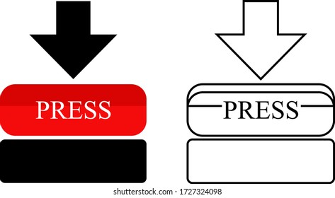 button icon,editable stroke vector illustration eps10