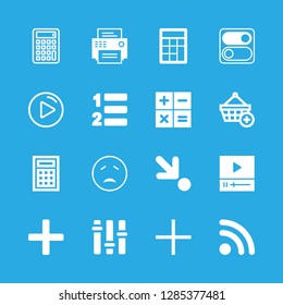 button icons set with add to shopping basket, switch and fax vector set