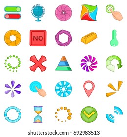 Button icons set. Cartoon set of 25 button vector icons for web isolated on white background