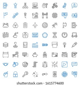 button icons set. Collection of button with smartphone, internet, next, stars, key, padlock, bucket, message, play button, sewing, shirt, scroll. Editable and scalable icons.