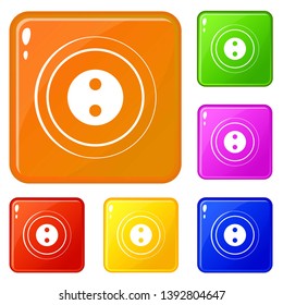 Button icons set collection vector 6 color isolated on white background