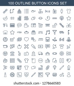button icons. Trendy 100 button icons. Contain icons such as user, star, censored, filter, light exposure, pen, medical, call, support, cream tube. button icon for web and mobile.