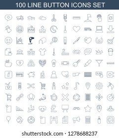 button icons. Trendy 100 button icons. Contain icons such as arrow left, candle, calculator, megaphone, paper, hospital, download document, apple target. button icon for web and mobile.