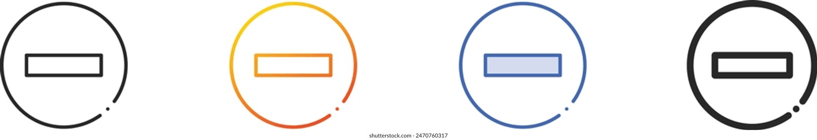 button icon.Thin Linear, Gradient, Blue Stroke and bold Style Design Isolated On White Background