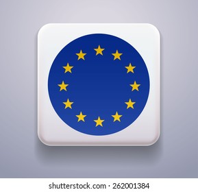 as a button. Image. Vector. Icon. Flag of European Union
