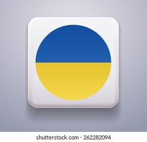 as a button. Image. Vector. Icon. Flag of Ukraine