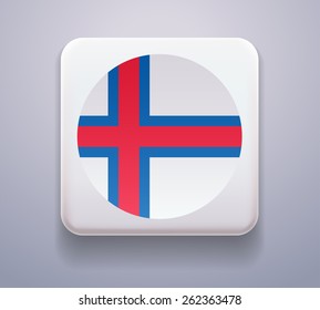 as a button. Image. Vector. Icon. Flag of Faroe Islands
