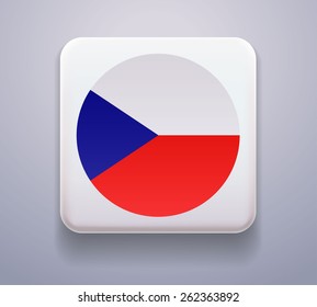 as a button. Image. Vector. Icon. Flag of Czech Republic