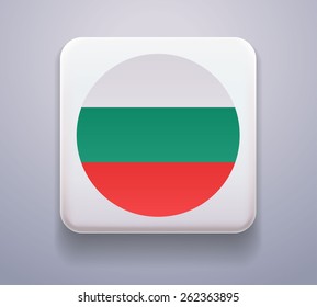 as a button. Image. Vector. Icon. Flag of Bulgaria