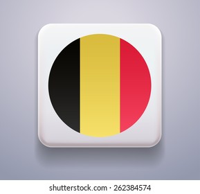 as a button. Image. Vector. Icon. Flag of Belgium