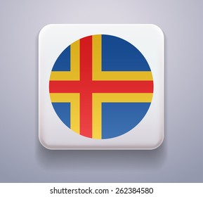 as a button. Image. Vector. Icon. Flag of Aland Islands