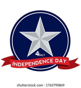 Button of independence day of United States. 4th July - Vector