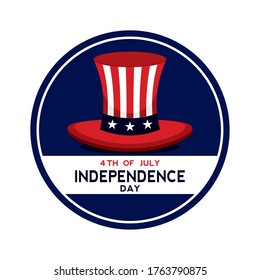 Button of independence day of United States. 4th July - Vector