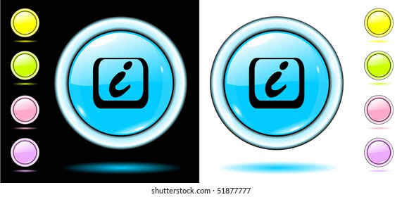 Button info blue isolated on the white and black background eps10