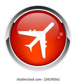 button internet avion red icon