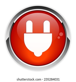 Button internet prise electric power icon red