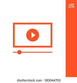 button isolated minimal icon. play graph line vector icon for websites and mobile minimalistic flat design.