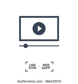 button isolated minimal icon. play graph line vector icon for websites and mobile minimalistic flat design.