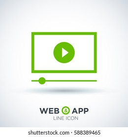 button isolated minimal icon. play graph line vector icon for websites and mobile minimalistic flat design.