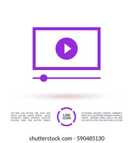 button isolated minimal icon. play graph line vector icon for websites and mobile minimalistic flat design.