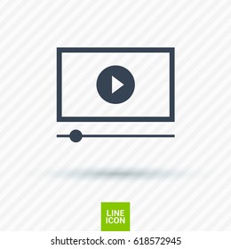 button isolated minimal icon. play graph line vector icon for websites and mobile minimalistic flat design.