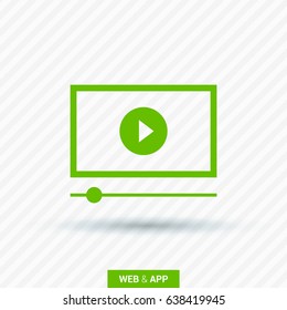 button isolated minimal icon. play graph line vector icon for websites and mobile minimalistic flat design.