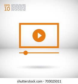 button isolated minimal icon. play graph line vector icon for websites and mobile minimalistic flat design.