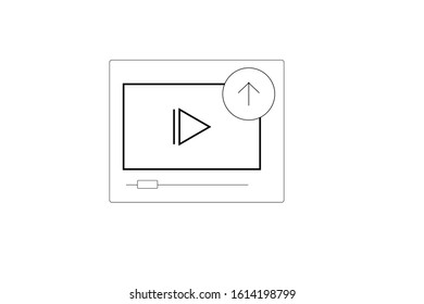 button isolated minimal up video player icon