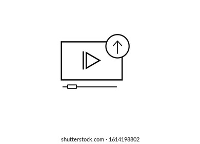 button isolated minimal up video player icon