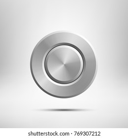 Button isolated on grey background. Vector realistic design element.